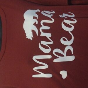 Mama Bear Graphic Tee - Rust with White Print